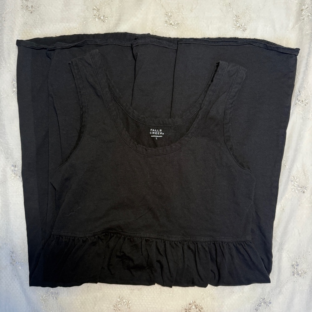 Falls Creek Black Tiered Midi Dress Size Large